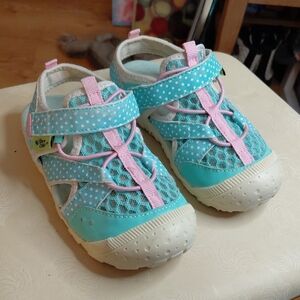 Kids Polka Dot Aqua and Pink Shoes